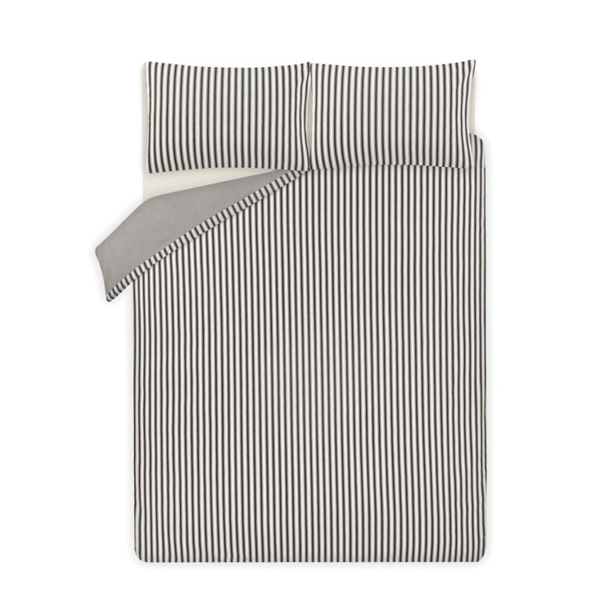 George Home Black & White Stripe Duvet Set - King