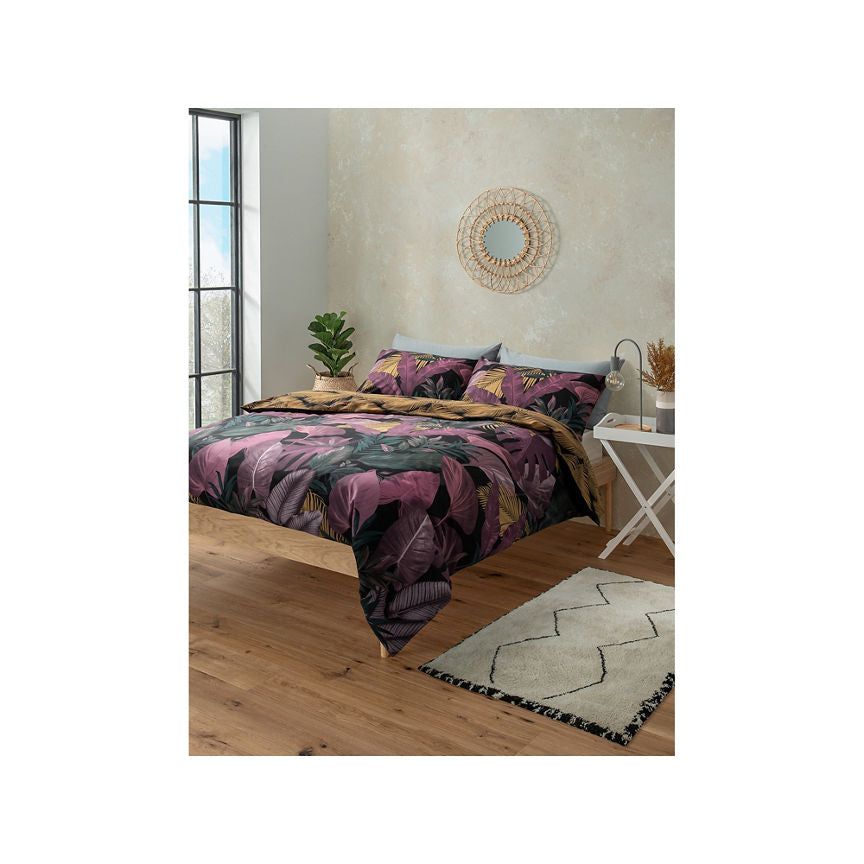 George Home Green Exotic Leaf Print Duvet Set - Single