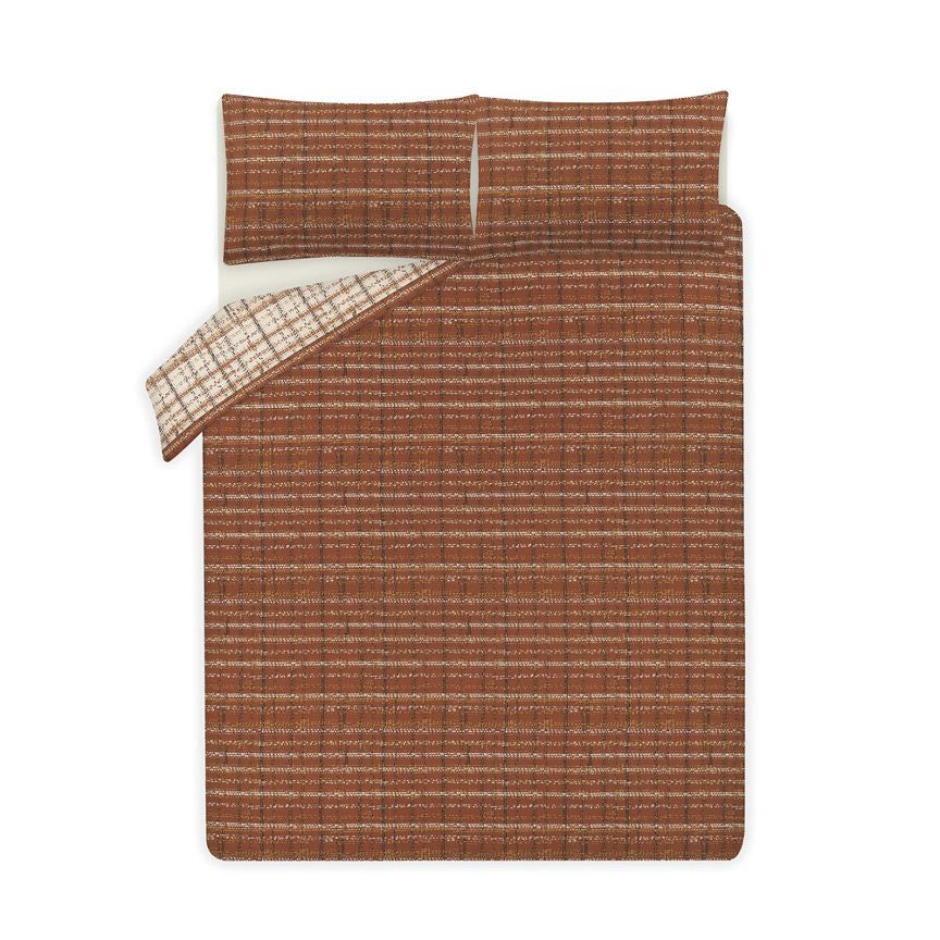 George Home Orange Boucle Check Duvet Set - King General Household ASDA   