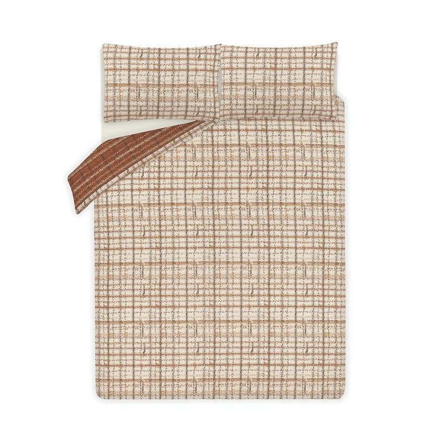 George Home Orange Boucle Check Duvet Set - King General Household ASDA   