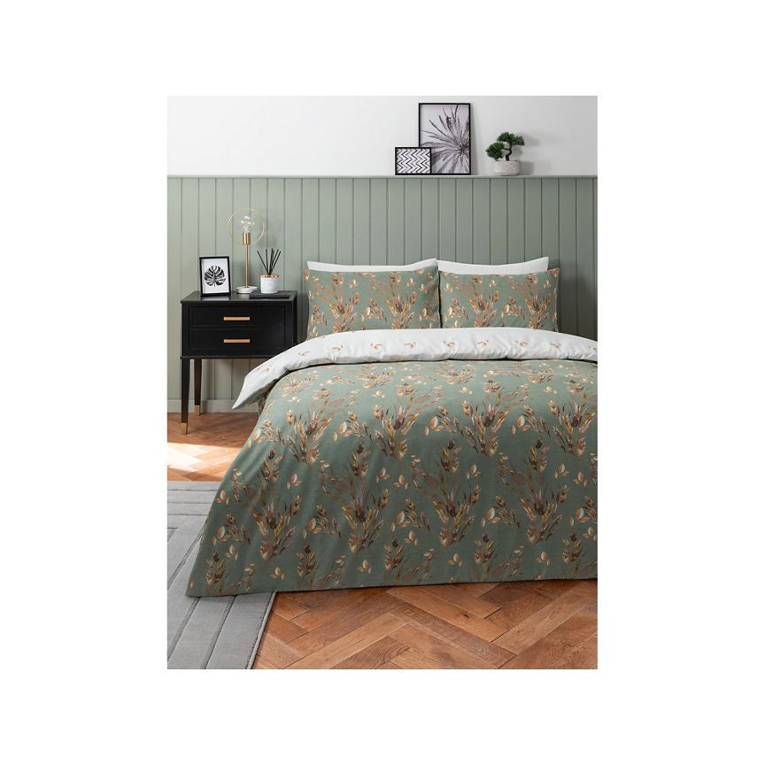 George Home Orange Autumn Barley Reversible Duvet Set - Double