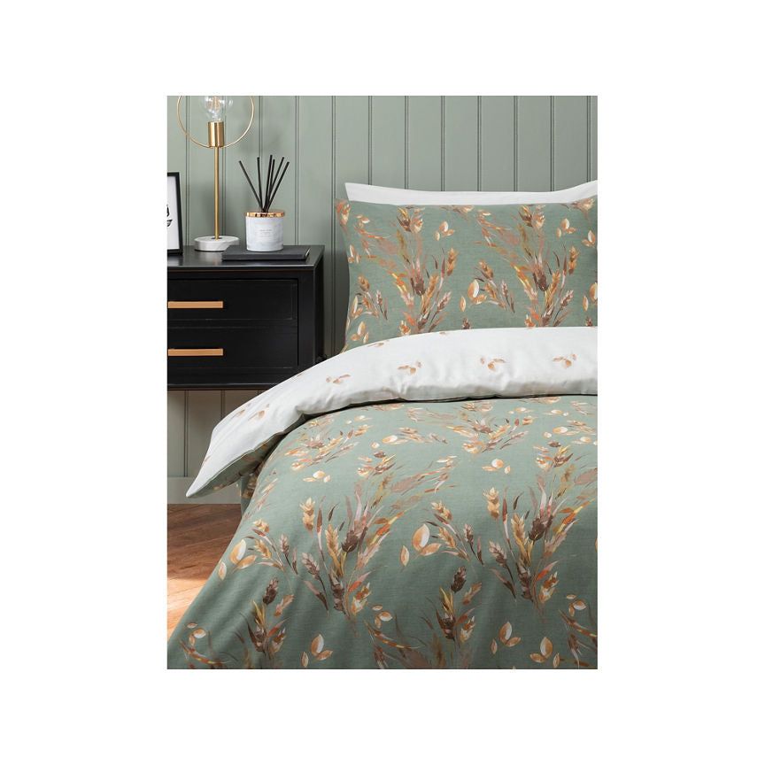 George Home Orange Autumn Barley Reversible Duvet Set - Double