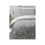 George Home Grey Brushed Stars & Moons Duvet Set - Single General Household ASDA   