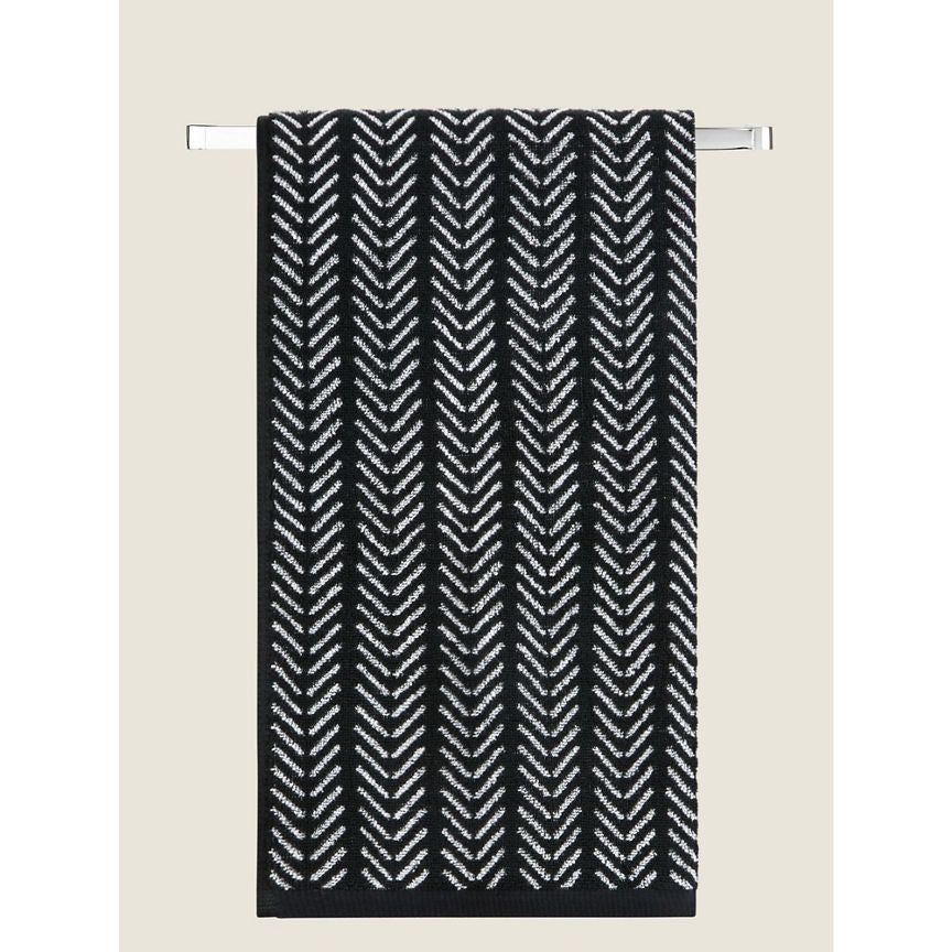 George Home Black Herringbone Bath Sheet General Household ASDA   