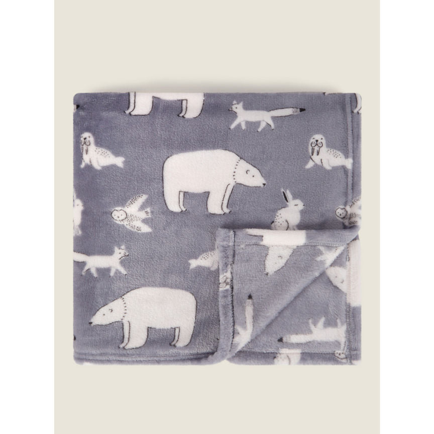 George Home Grey Arctic Animal Super Soft Throw General Household ASDA   