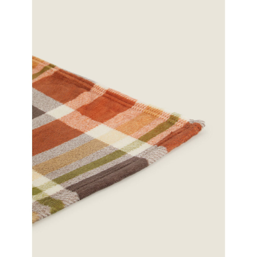 George Home Orange Check Super Soft Throw General Household ASDA   