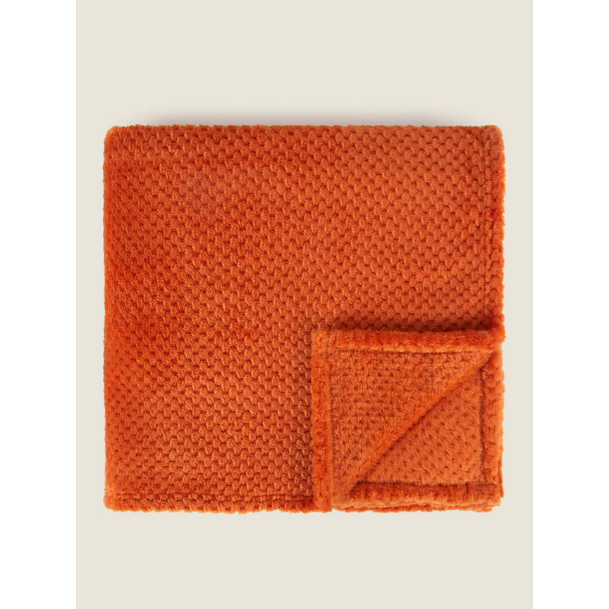 George Home Orange Waffle Super Soft Throw General Household ASDA   