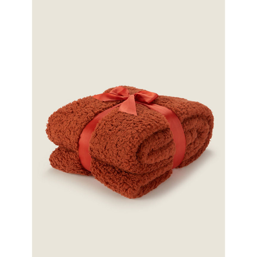 George Home Rust Teddy Blanket General Household ASDA   