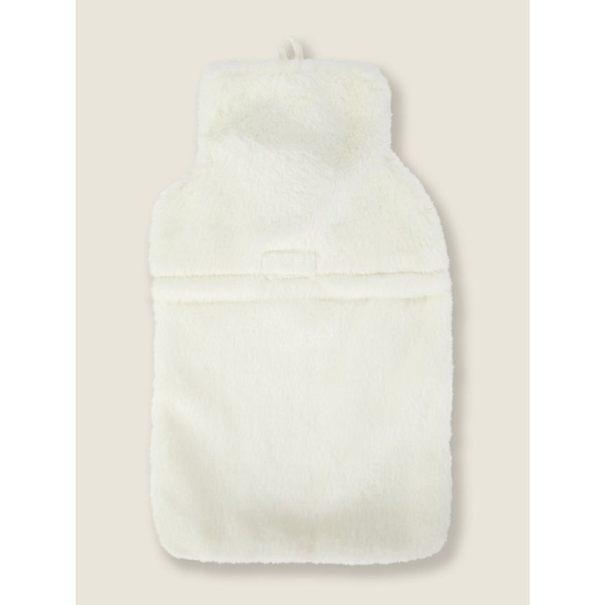 George Home Cream Faux Fur Hot Water Bottle General Household ASDA   