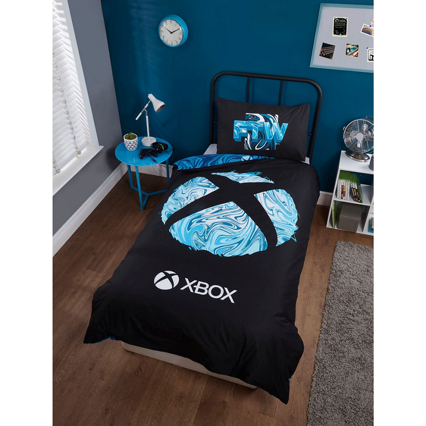 Xbox XBOX Marbleised Blue Single Duvet Set