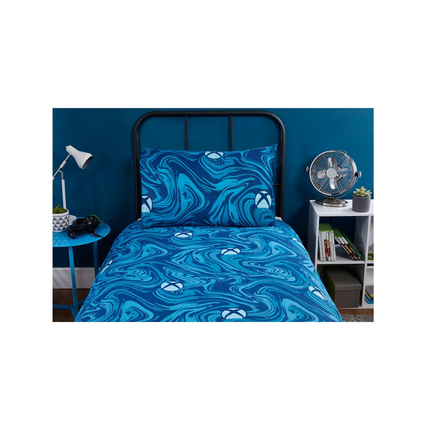 Xbox XBOX Marbleised Blue Single Duvet Set