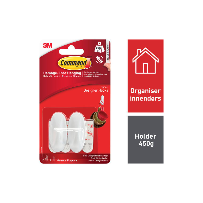 Command Small white general Hook 2PK - McGrocer
