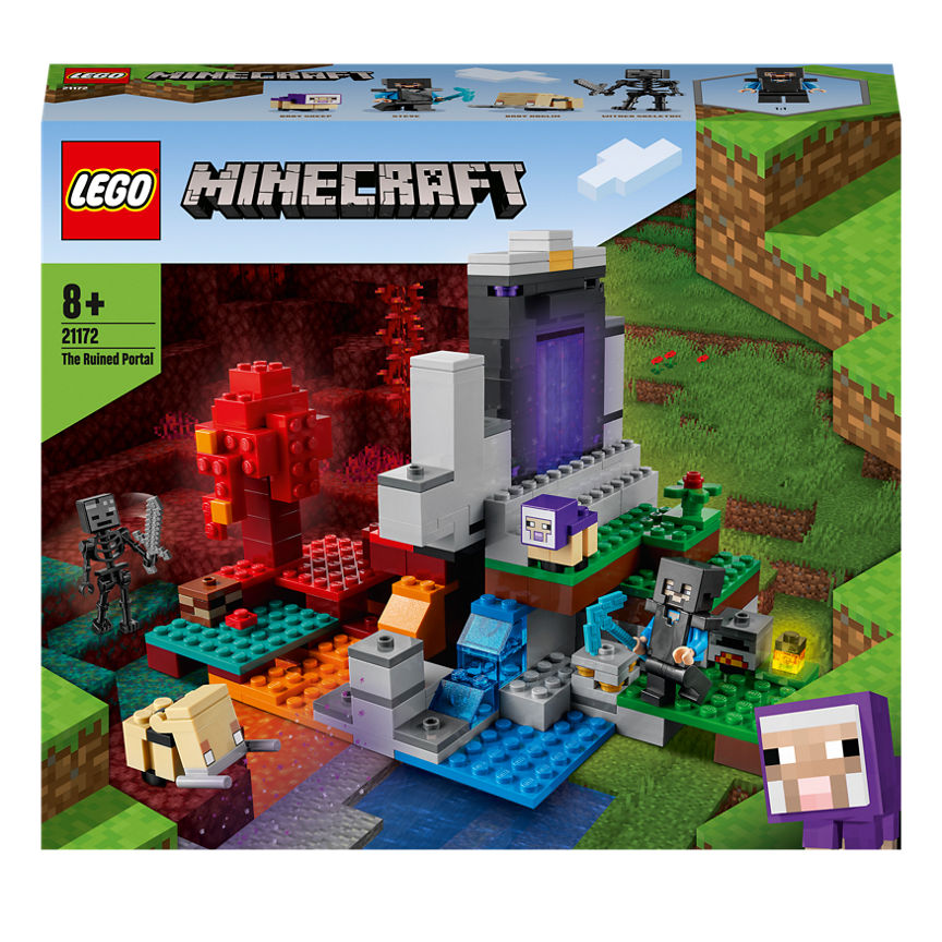 LEGO Minecraft The Ruined Portal Building Set 21172 Kid's Zone ASDA   