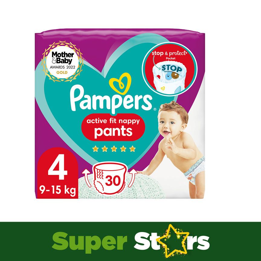 Pampers Active Fit Nappy Pants Size 4 Essential Pack