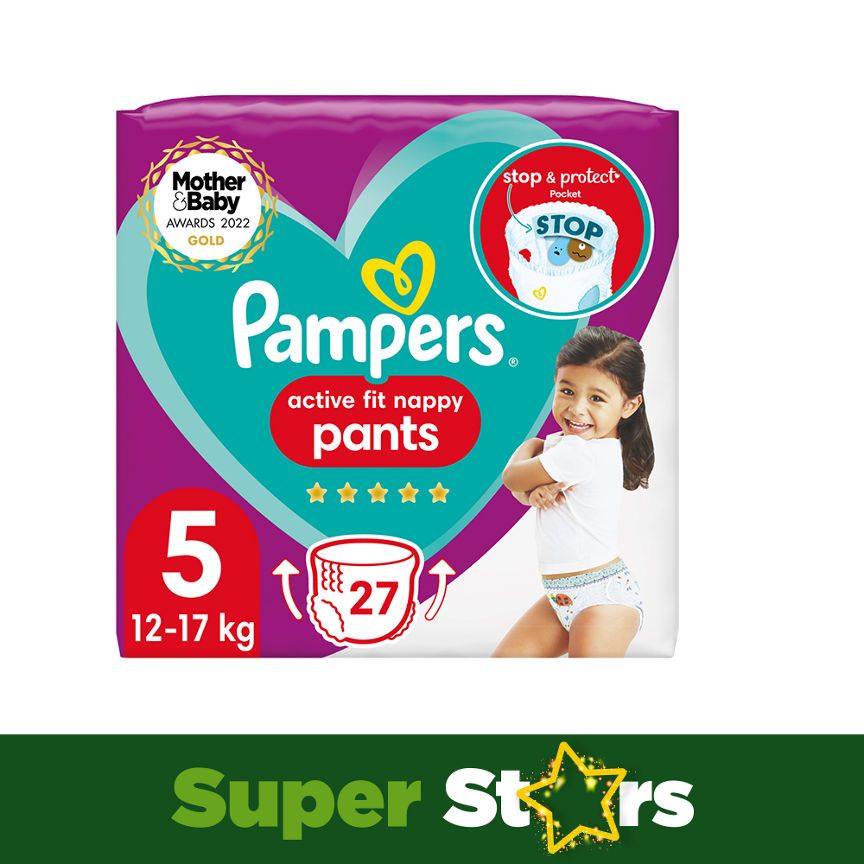 Pampers Active Fit Nappy Pants Size 5 Essential Pack