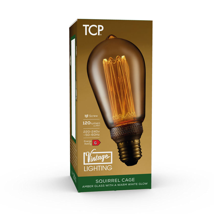 TCP Vintage LED ST64 ES Amber Lightbulb General Household ASDA   