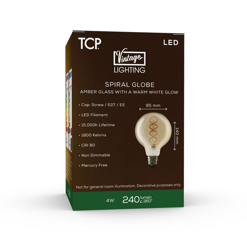 TCP LED 4W Globe Lightbulb General Household ASDA   