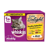 Whiskas Pure Delight Cat Food Pouches Poultry in Jelly Mega Pack 40 x 85g GOODS Sainsburys   