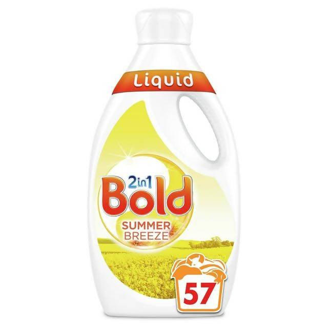 Bold Two-in-One Washing Liquid Summer Breeze 1.9L 57 Washes detergents & washing powder Sainsburys   