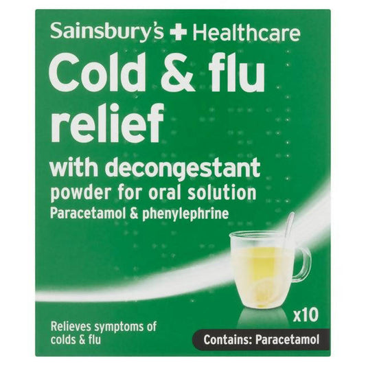Sainsbury's Lemon Cold Powders x10 cough cold & flu Sainsburys   
