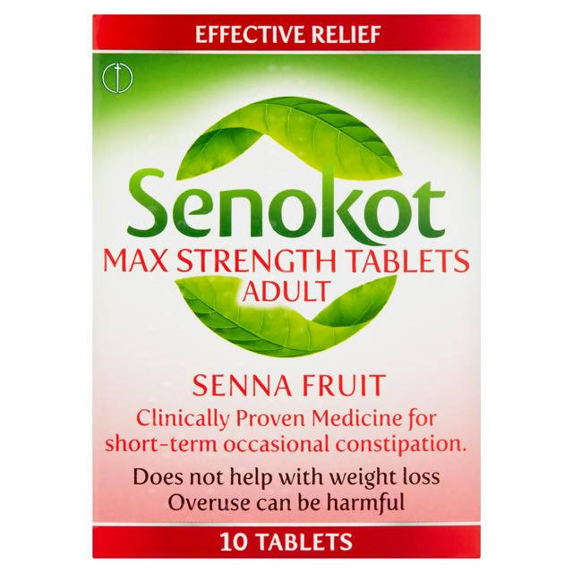 Senokot Max Strength Constipation Relief Adult Tablets Senna Fruit x10 - McGrocer