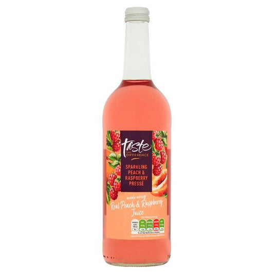 Sainsbury's Sparkling Peach & Raspberry Pressé, Taste the Difference 750ml Adult soft drinks Sainsburys   