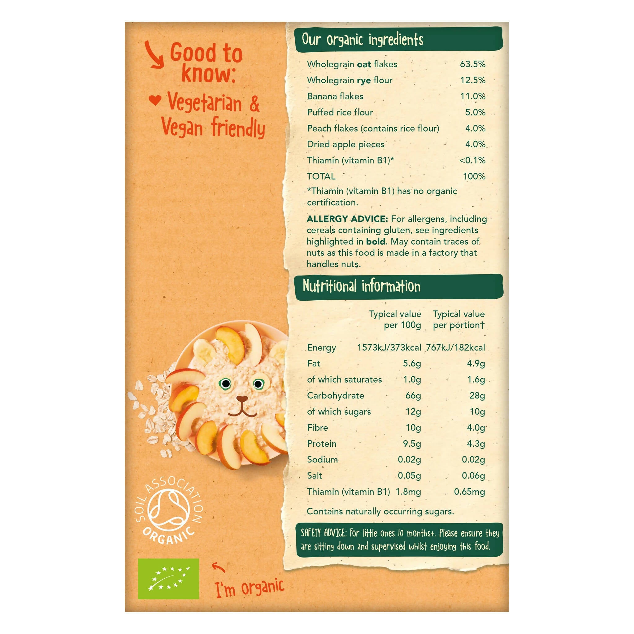 Organix Banana, Peach & Apple Baby Muesli Organic Baby Foods McGrocer Direct   