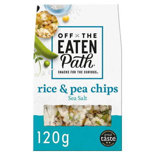 Off the Eaten Path Sea Salt Rice and Pea Chips 120g Sharing crisps Sainsburys   