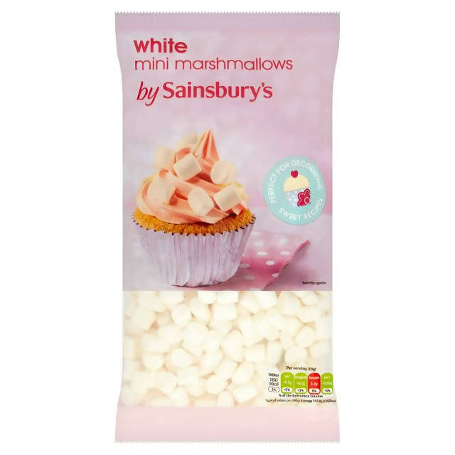 Sainsbury's Mini White Mallows 180g Decorations toppings & fillings Sainsburys   