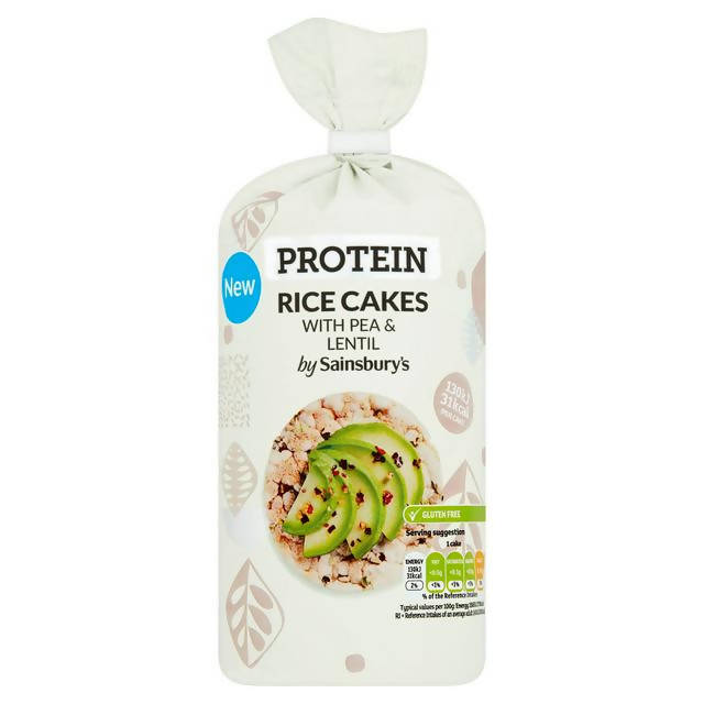 Sainsbury's Protein Rice Cakes with Pea & Lentil 125g Lunchbox snacking Sainsburys   