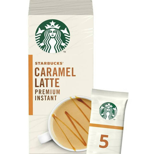 Starbucks Caramel Latte Premium Instant Coffee, 5x21.5g Sachets 107.5g - McGrocer