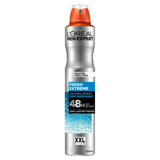 L'Oreal Paris Men Expert Fresh Extreme Anti Perspirant Hygiene Deodorant Spray 300ml deodorants & body sprays Sainsburys   