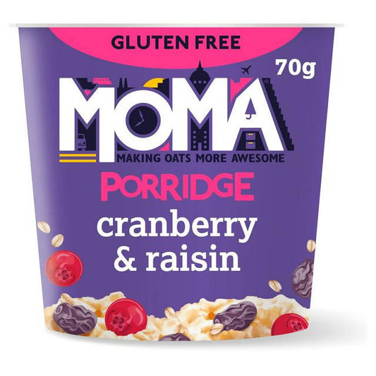 MOMA Cranberry & Raisin Gluten Free Jumbo Oat Porridge Pot 70g Porridge & oats Sainsburys   