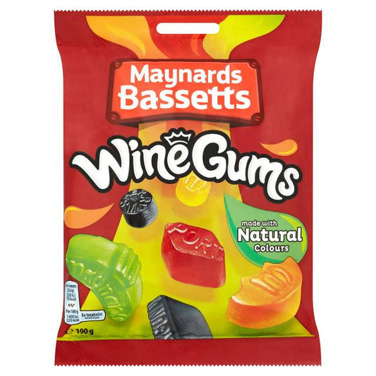 Maynards Bassetts Wine Gums Sweets Bag 190g - McGrocer