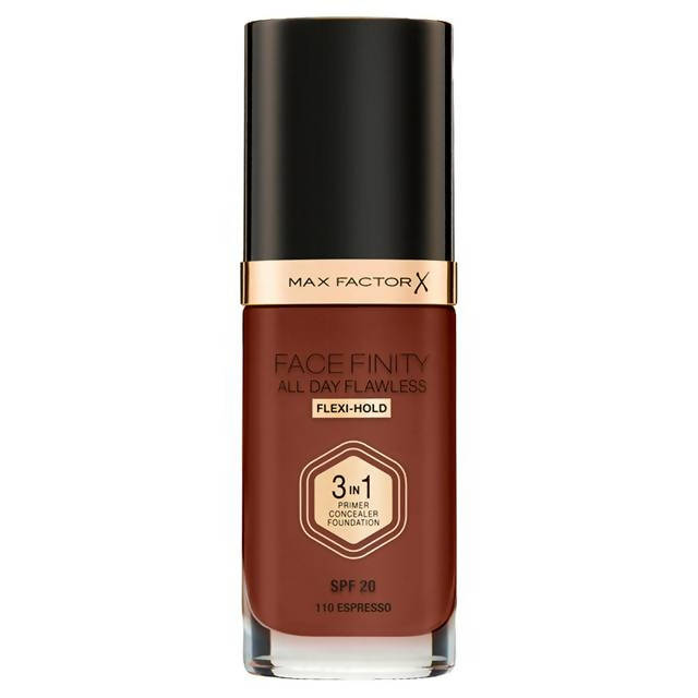 Max Factor Facefinity All Day Flawless 3 in 1 Foundation, Shade 110 Espresso 30ml All Sainsburys   