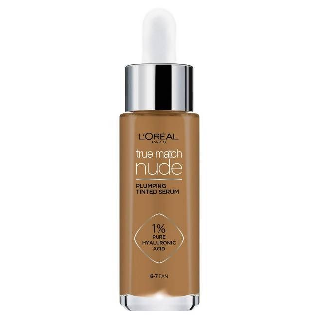 L'Oreal Paris True Match Nude Plumping Tinted Serum, 1% Hyaluronic Acid, Shade 6-7