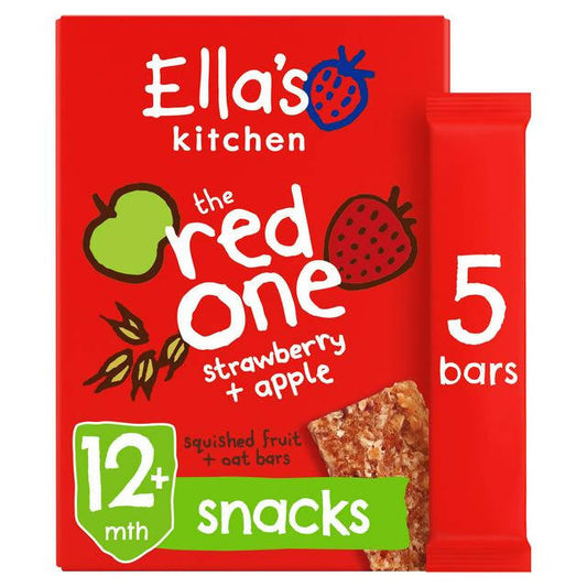 Ella’s Kitchen The Red One Strawberry and Apple Oat Bars 5x25g Baby Food Sainsburys   