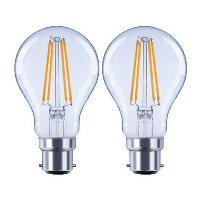 HOME Filament Standard 60w BC Light Bulb 2Pk