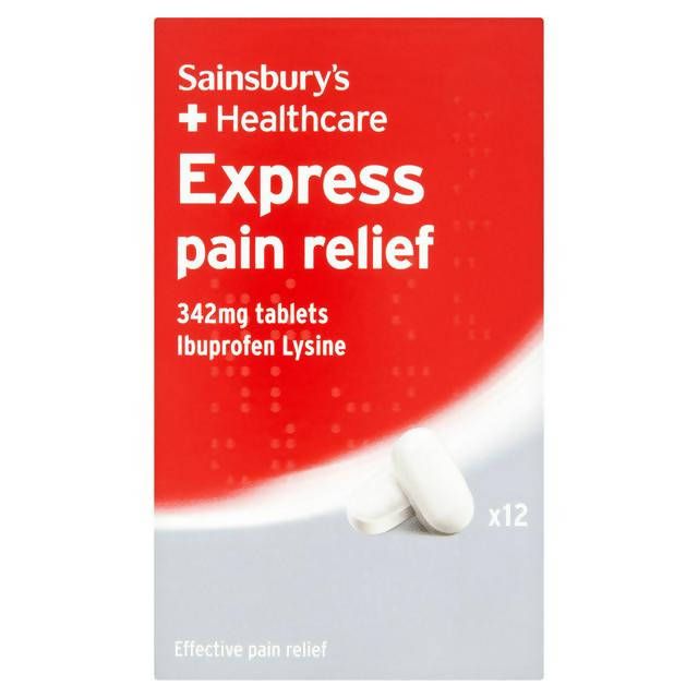 Sainsbury's Express Pain Relief 342mg Tablets x12