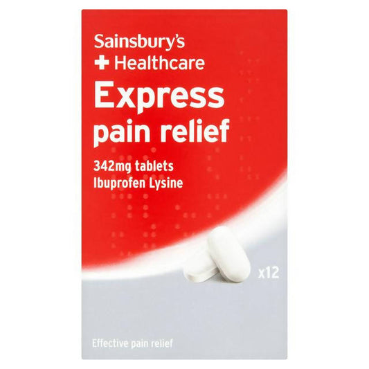 Sainsbury's Express Pain Relief 342mg Tablets x12 pain relief Sainsburys   