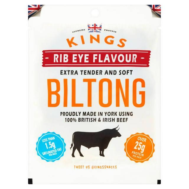 Kings Rib Eye Flavour Biltong 65g Lunchbox snacking Sainsburys   