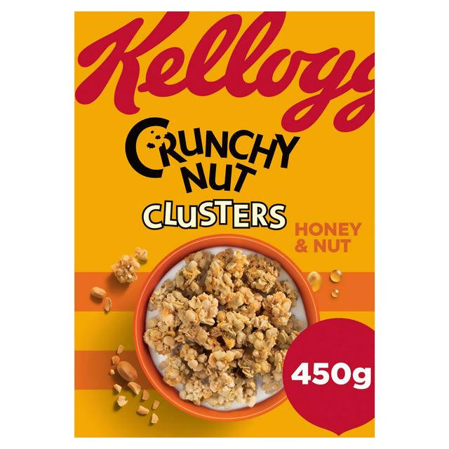 Kellogg's Crunchy Nut Honey & Nut Clusters Cereal 450g