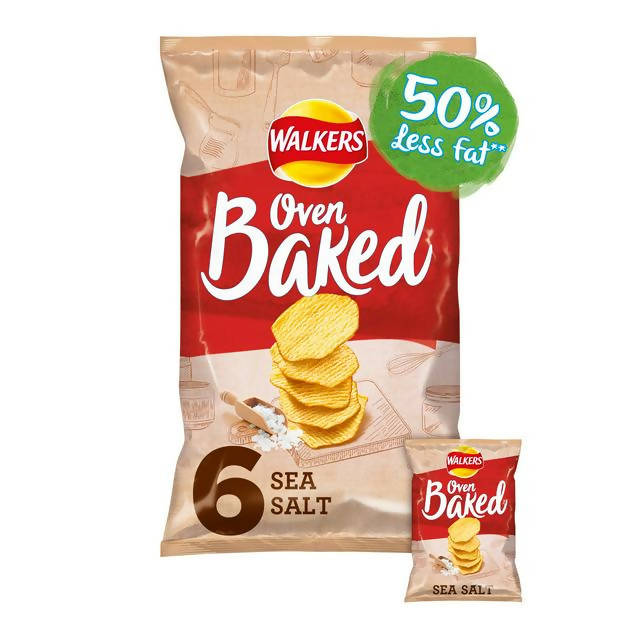 Walkers Baked Sea Salt Mulitpack Snacks 6x25g 4-9 packs Sainsburys   