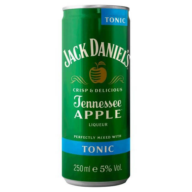 Jack Daniel's Tennessee Whiskey Apple Liqueur and Tonic 250ml All spirits & liqueurs Sainsburys   