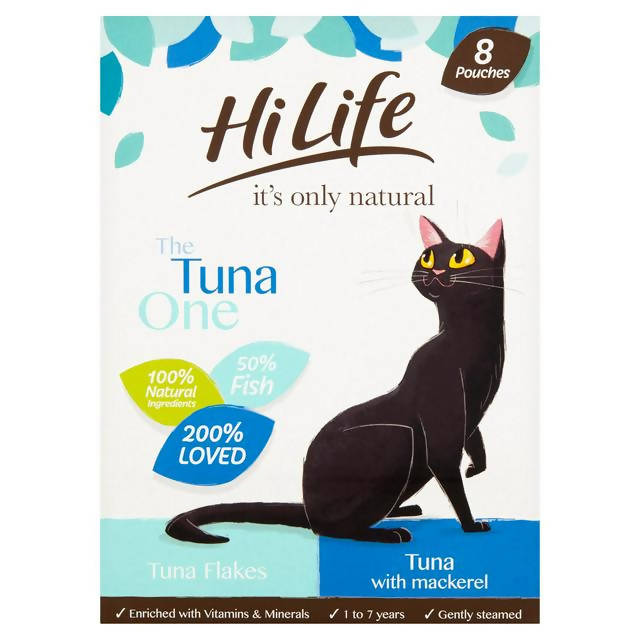 HiLife it's only natural The TunaOne in Jelly Adult Complete Wet Cat Food x8 70g