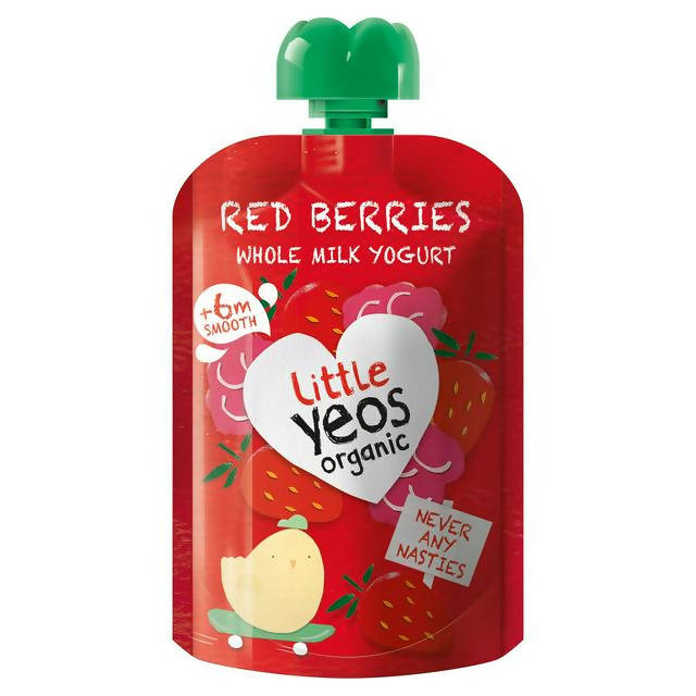 Yeo Valley Little Yeos Red Berries Yogurt Pouch 90g baby meals Sainsburys   