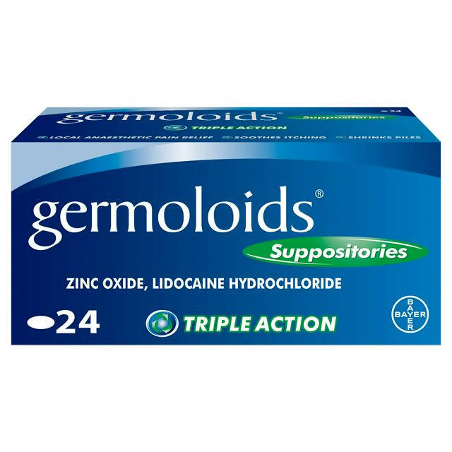 Germoloids Haemorrhoids Suppositories Pack x24