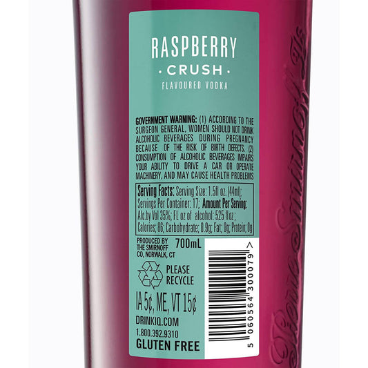 Smirnoff Vodka Raspberry Crush, 70cl 37.5% Vodka Costco UK   