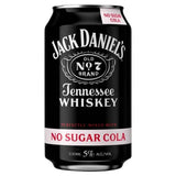 Jack Daniel's Whiskey & No Sugar Cola Premix Can 330ml All spirits & liqueurs Sainsburys   