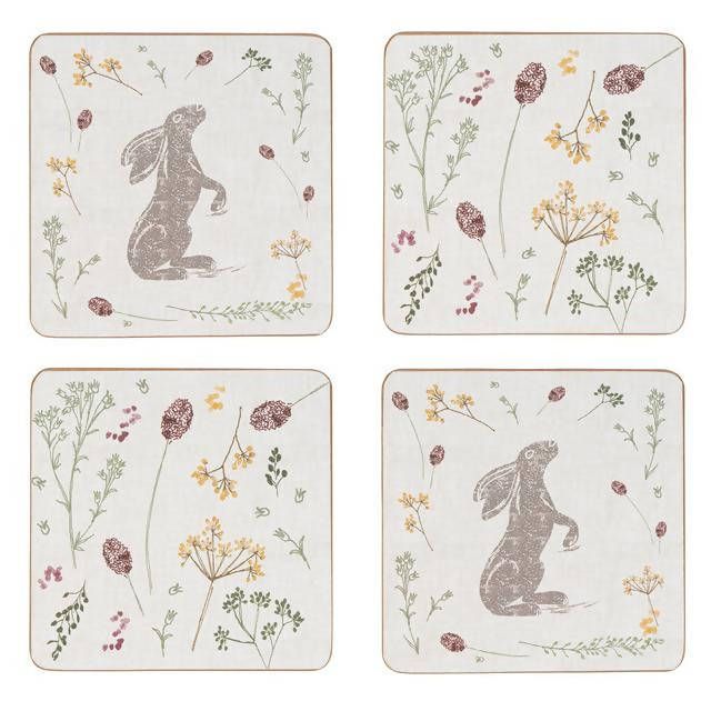 Sainsbury's Home Moorlands Hare Coaster 4Pk tableware Sainsburys   